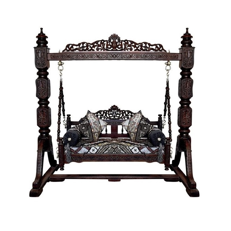 indoor Swing of solid wood Designs luxury patio furniture Nordic spruce in carved design for sale by indian manufacturer