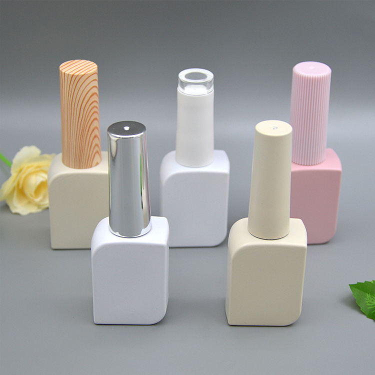 Custom OEM ODM Unique 3ml 5ml 7ml 9ml 10ml 15ml Matte Black White Empty Glass Packaging Gel Nail Polish Bottle With Cap Brush