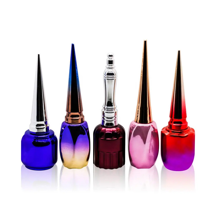 Custom OEM ODM Unique 3ml 5ml 7ml 9ml 10ml 15ml Matte Black White Empty Glass Packaging Gel Nail Polish Bottle With Cap Brush