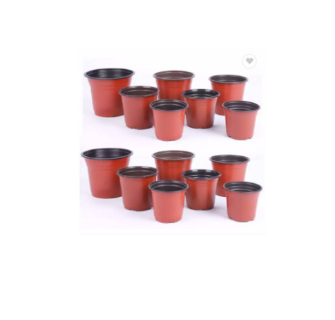 Plastic Flower Pot Garden Gallon Pots 1 / 2 / 2.5 / 3 / 5 / 7 / 9 / 12 Double Color Flower Pots