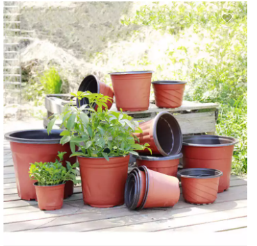 Plastic Flower Pot Garden Gallon Pots 1 / 2 / 2.5 / 3 / 5 / 7 / 9 / 12 Double Color Flower Pots