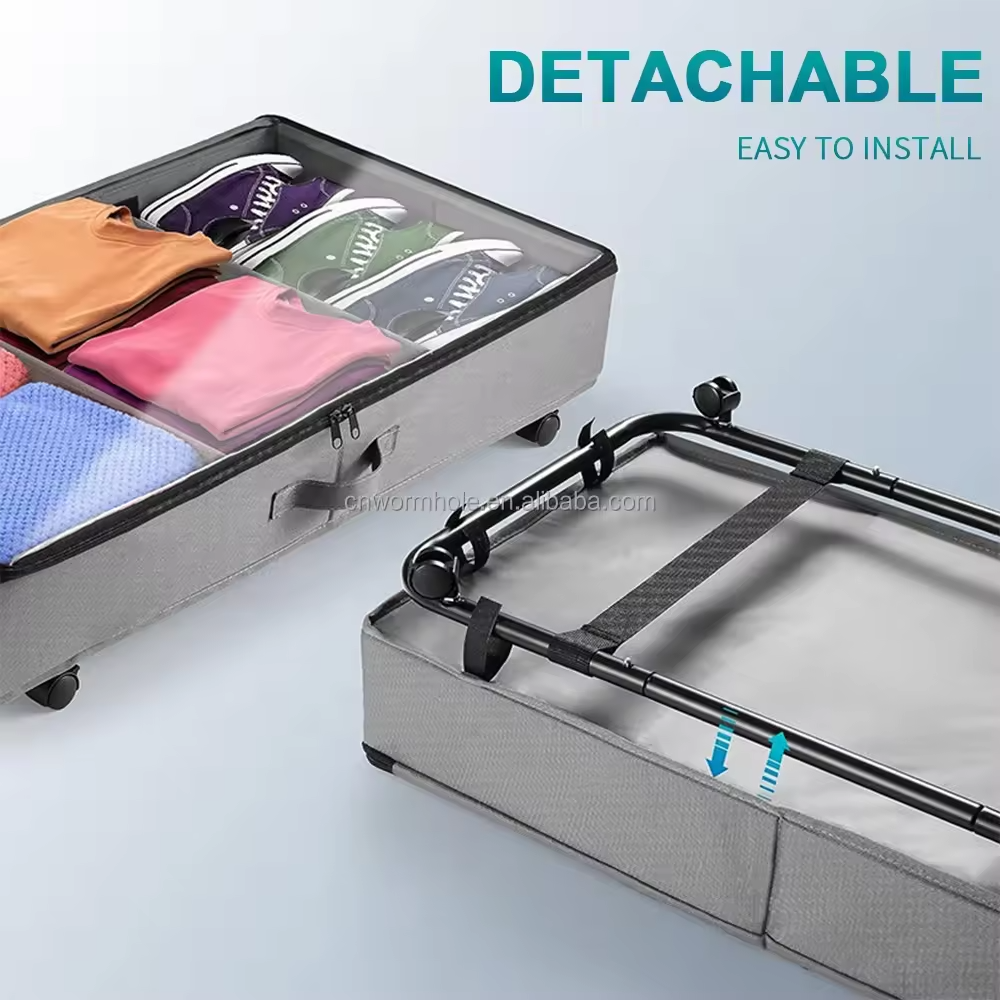 Under Bed Storage Container Drawer Rolling Underbed Clothe organizer storage with Wheels for Clothes