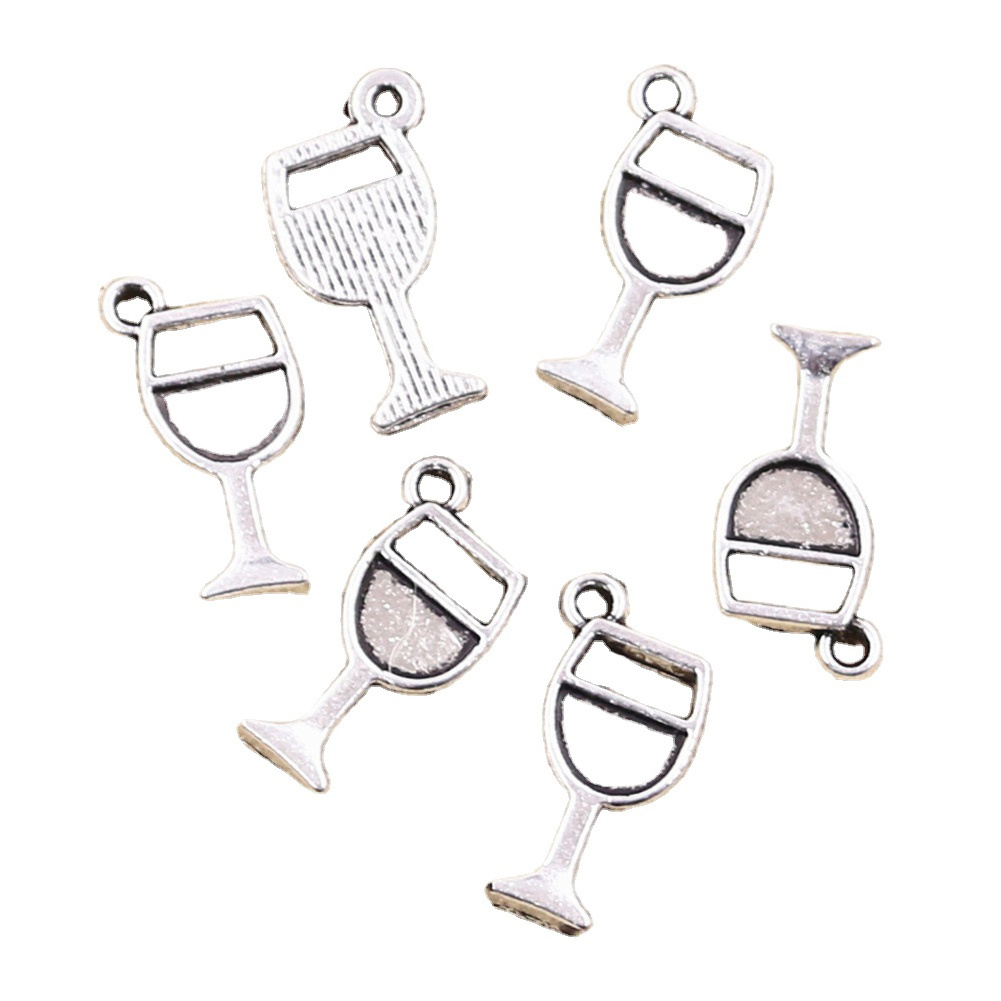 Antique silver Metal Alloy Charms Wineglass Wine Glass Handmade Making fit,Vintage Tibetan Silver Color Pendants