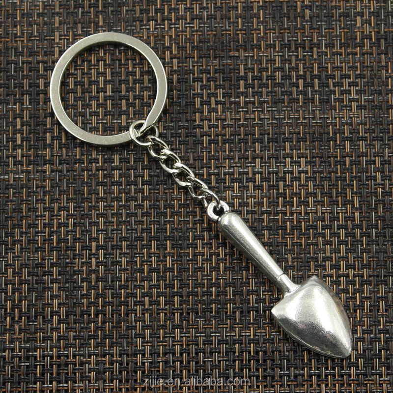 Keychain 51mm shovel spade trowel gardening Pendants DIY Men Jewelry Car Key Chain 30mm Ring Holder Souvenir For Gift