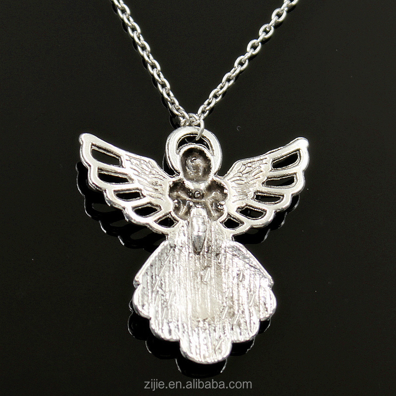 Vintage style jewelry wholesale men cool accessories guardian angel wings pendant necklace