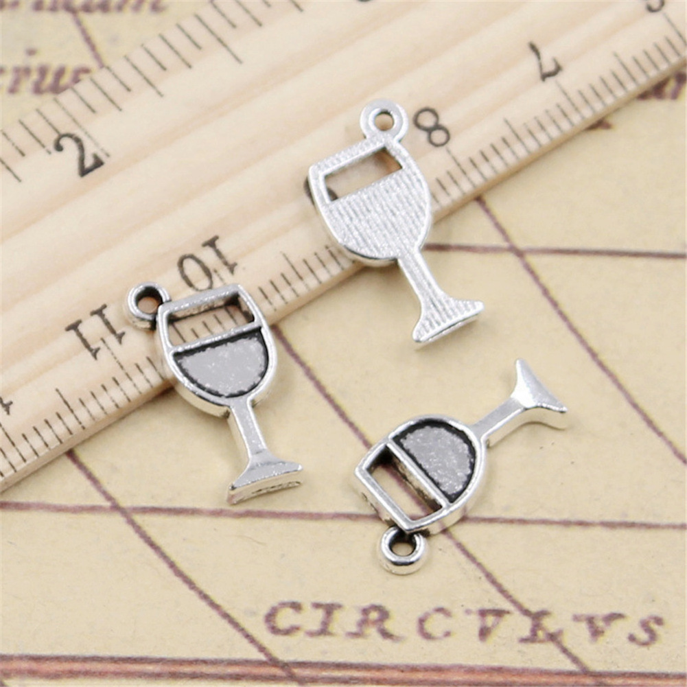 Antique silver Metal Alloy Charms Wineglass Wine Glass Handmade Making fit,Vintage Tibetan Silver Color Pendants