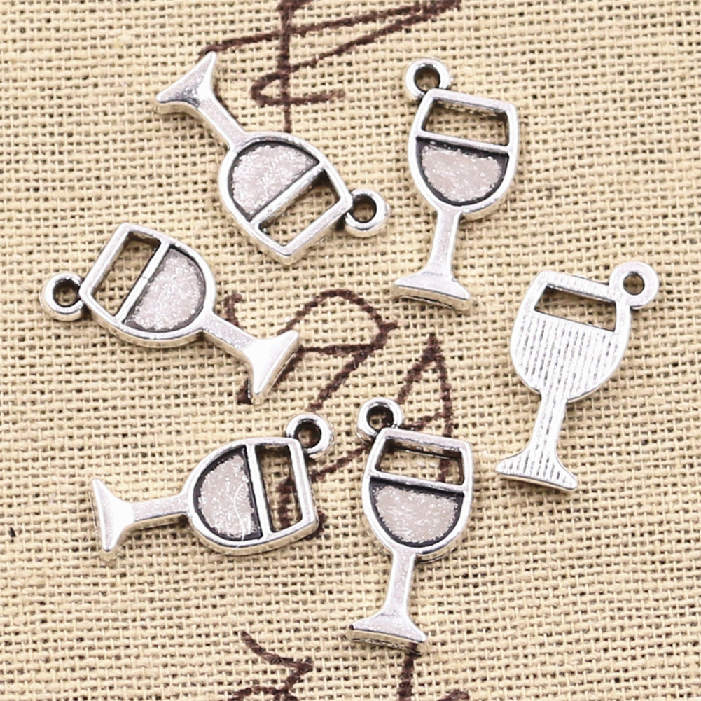 Antique silver Metal Alloy Charms Wineglass Wine Glass Handmade Making fit,Vintage Tibetan Silver Color Pendants