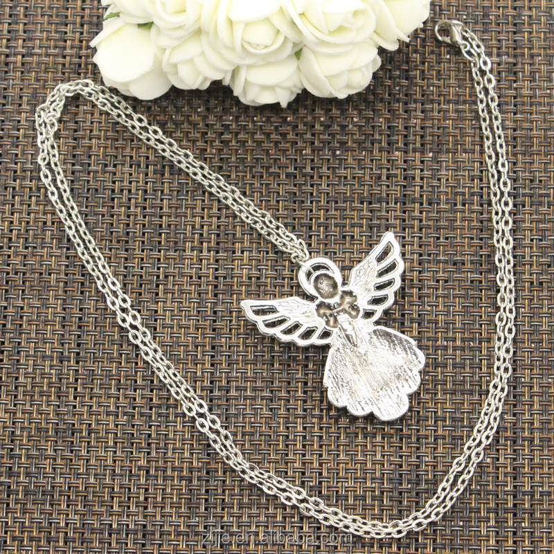 Vintage style jewelry wholesale men cool accessories guardian angel wings pendant necklace