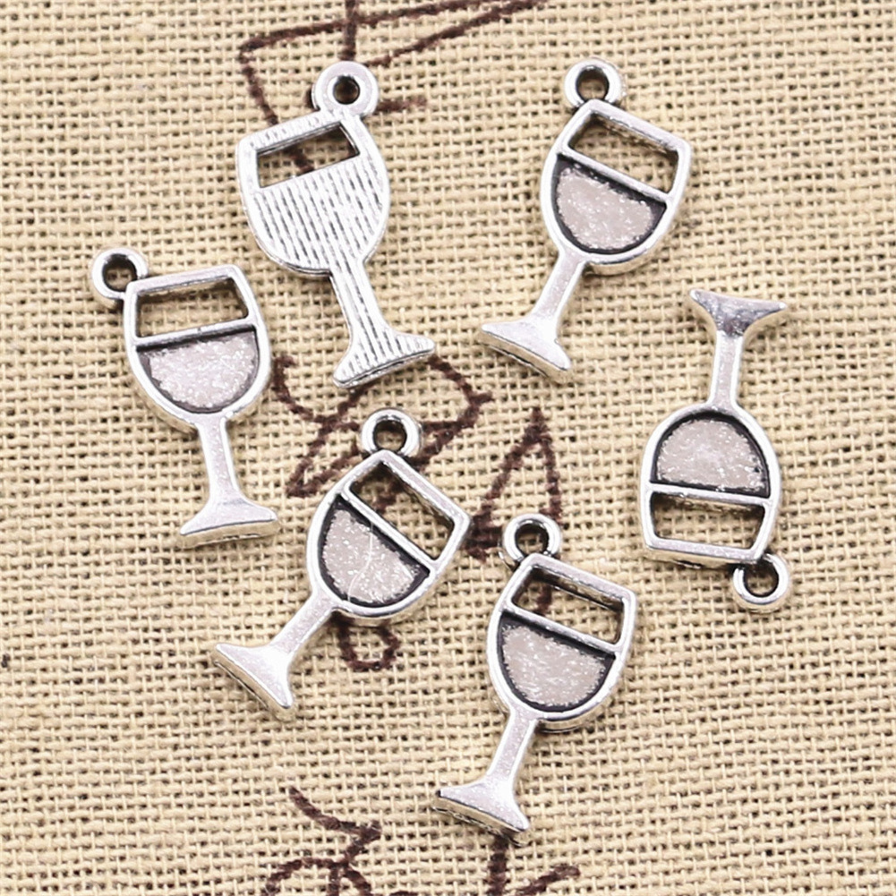 Antique silver Metal Alloy Charms Wineglass Wine Glass Handmade Making fit,Vintage Tibetan Silver Color Pendants