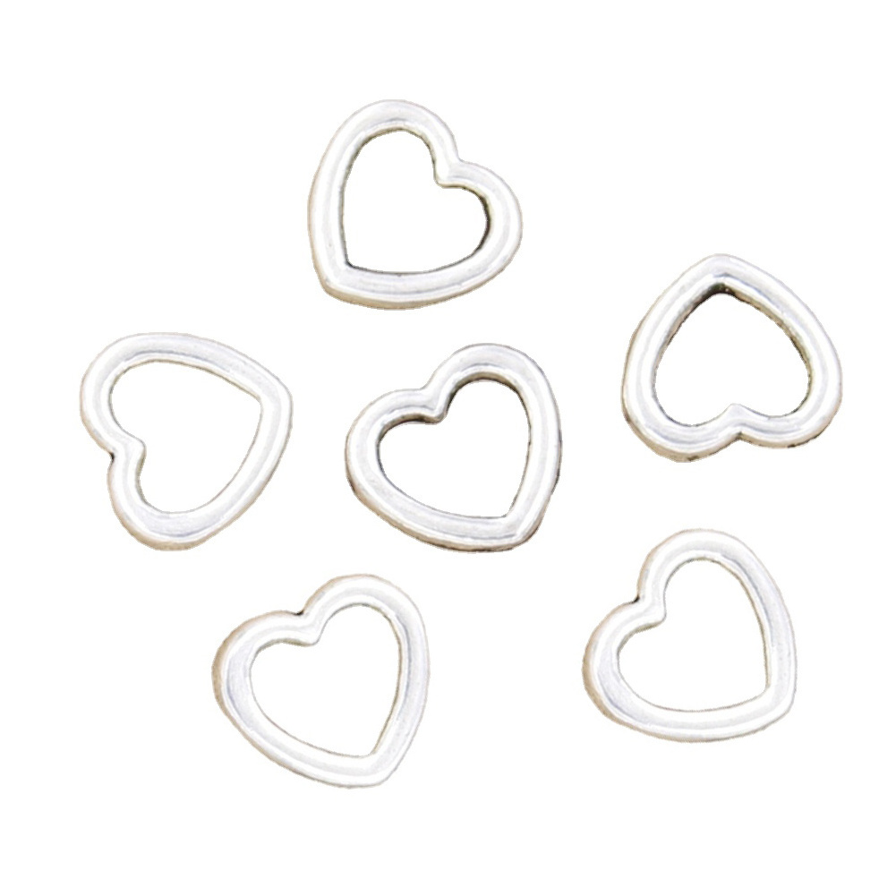 Charms hollow heart 10x10mm Tibetan Silver Color Pendants Antique Jewelry Making DIY Handmade Craft