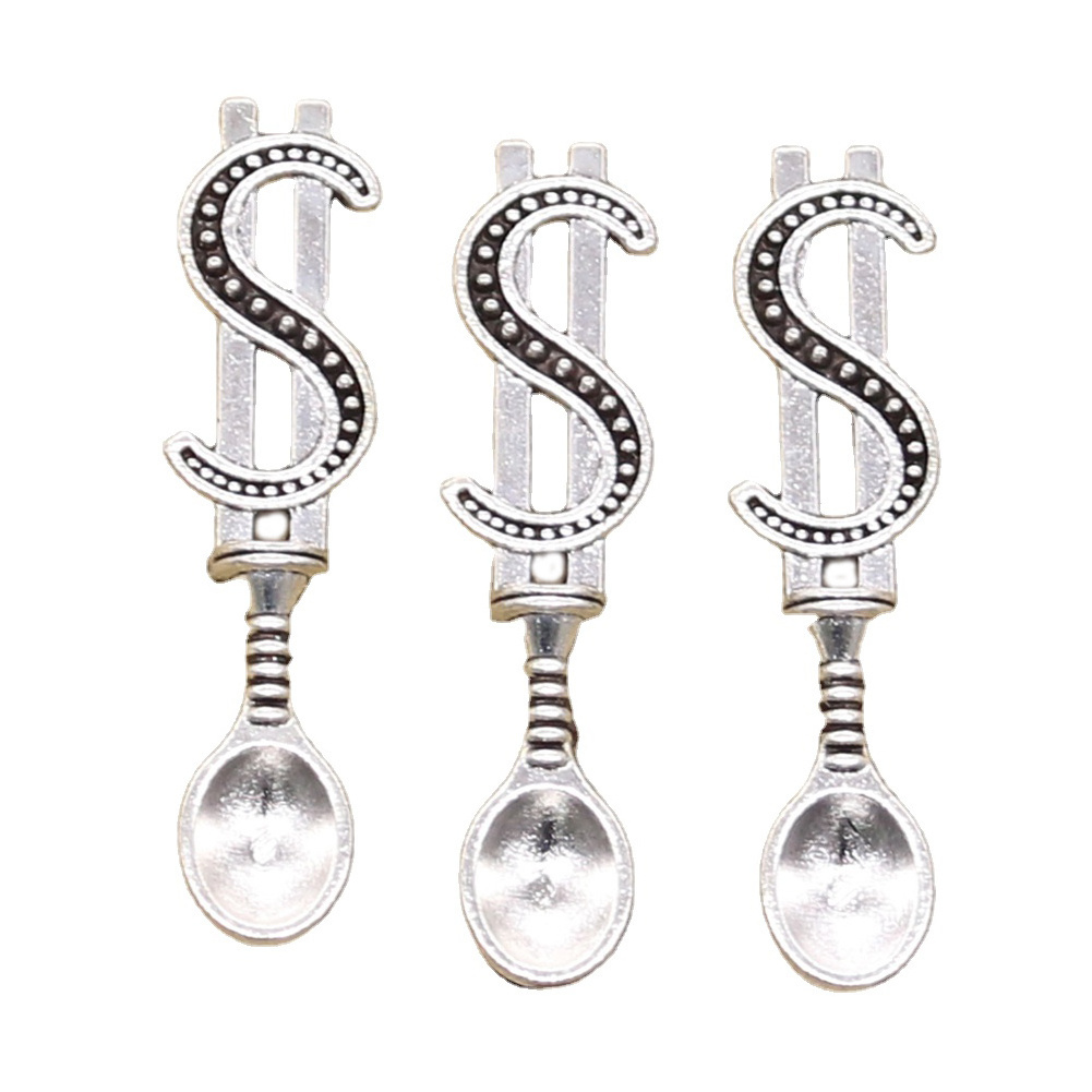 Charms money dollar spoon 37x9mm Tibetan Silver Color Pendants Antique Jewelry Making DIY Handmade Craft