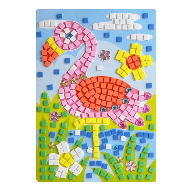 Custom DIY EVA Stickers Animal Theme Design Paste Animals Colorful Arts And Crafts Mosaic Kits Creative Paste Toys for Kids