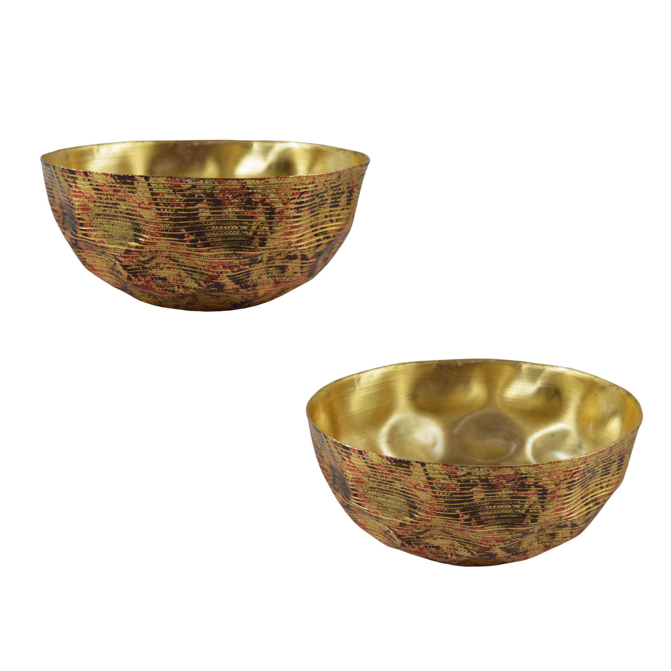 Hot Selling Hammered Snacks Bowl With Aluminium Metal And Gold Plated Finishing Design Table Ware At Lowest Price