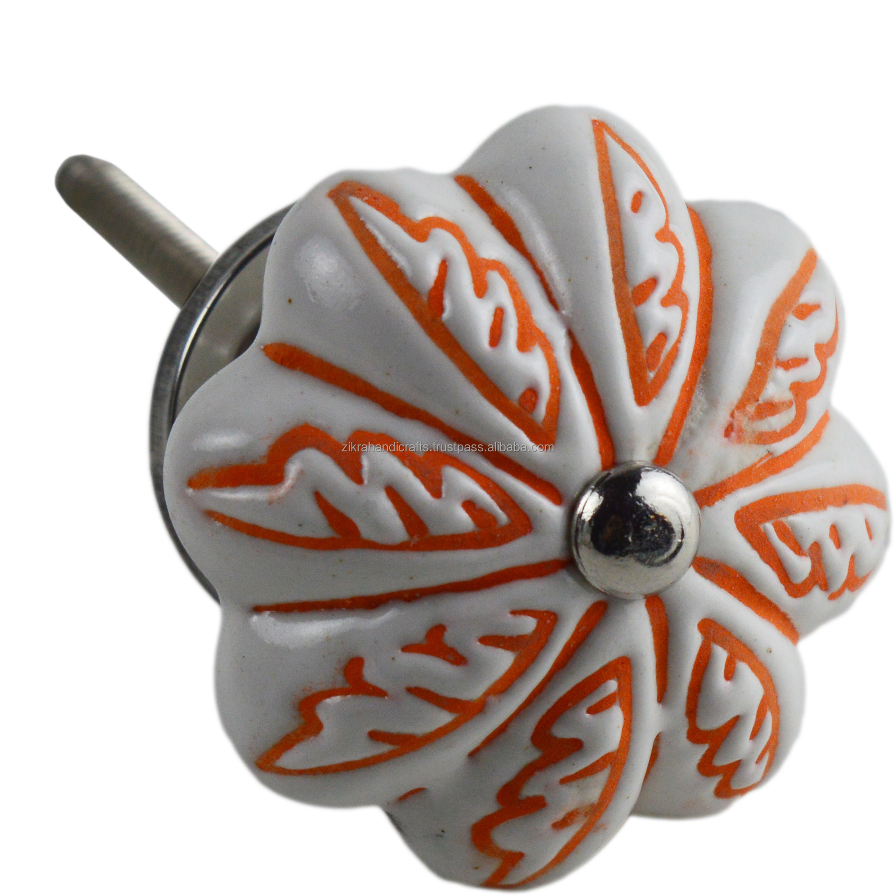 Colored Ceramic Knob Multiple Finishing Kitchen Furniture Door Handle Antique Style Zinc Cabinet Handles Ceramic Knobs