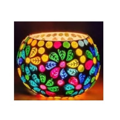 Elegant Glass Mint Colorful Tea Light Holder Luxurious Addition Mosaic Candle Holders High Quality Votive Bulk Supplies