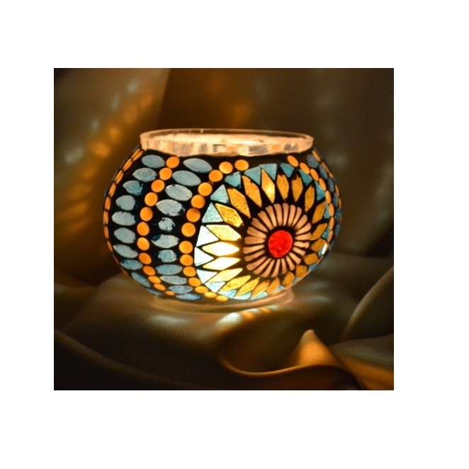 Designer White T-light Holder Classic Theme Mosaic Candle Lights Wholesale Cheap Colored Candle Votive Various Designs