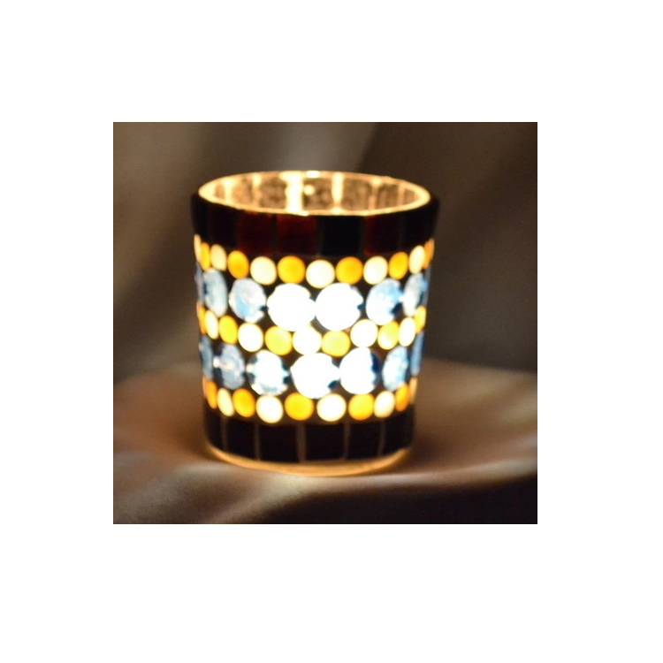 Designer White T-light Holder Classic Theme Mosaic Candle Lights Wholesale Cheap Colored Candle Votive Various Designs