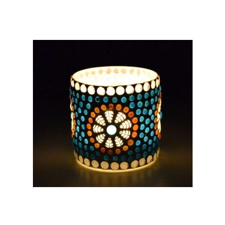 Designer White T-light Holder Classic Theme Mosaic Candle Lights Wholesale Cheap Colored Candle Votive Various Designs