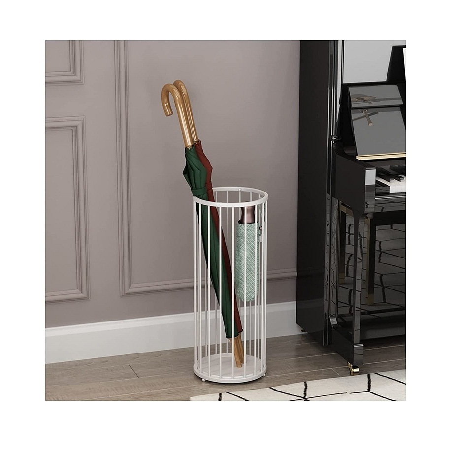 Hot Sell Anti-Rust Metal Umbrella Bucket with Drip Tray Large Capacity Storage Exclusive Design Free Standing Umbrella Holder