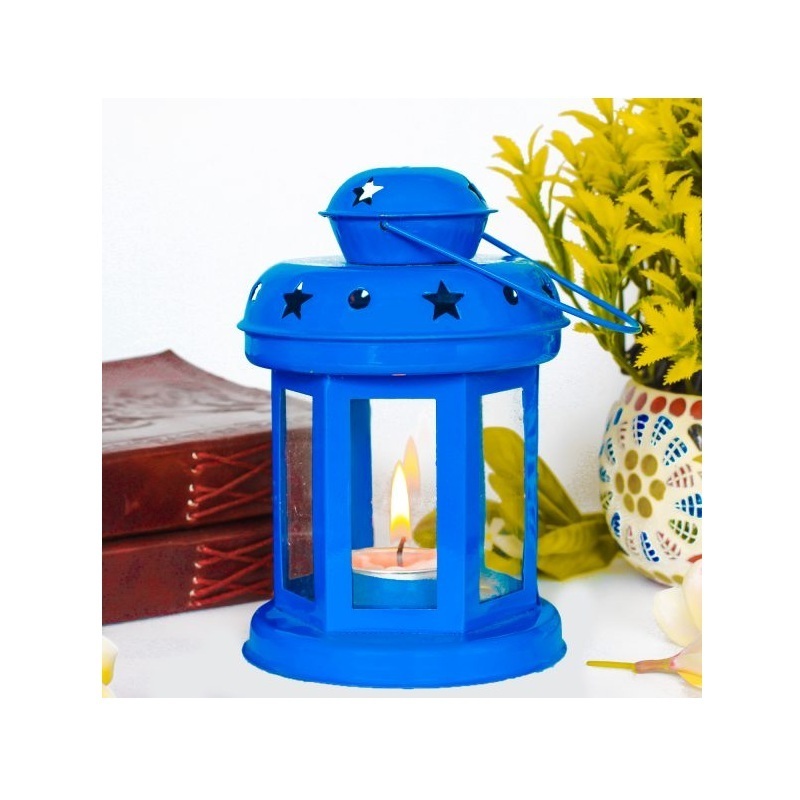 Red Painted Salsa Lanterns Wholesale Design Best Hanging Mini Iron Candle Lanterns Standard Colored Tea Light Holder Lanterns