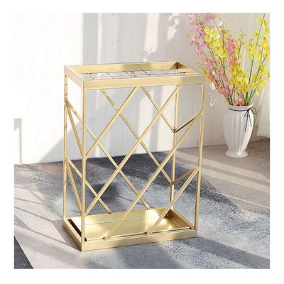 Hot Sell 2023 Umbrella Stand Metal Wrought Iron Drip Tray Umbrella Stand Decorative Holder Metal Umbrella Holder Round Rack