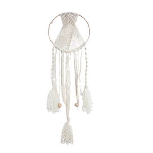 White Colored Fabric Macrame Wall Hanging Home Decoration Handmade Dream Catcher New Ornament Craft Different Variety Wall Decor