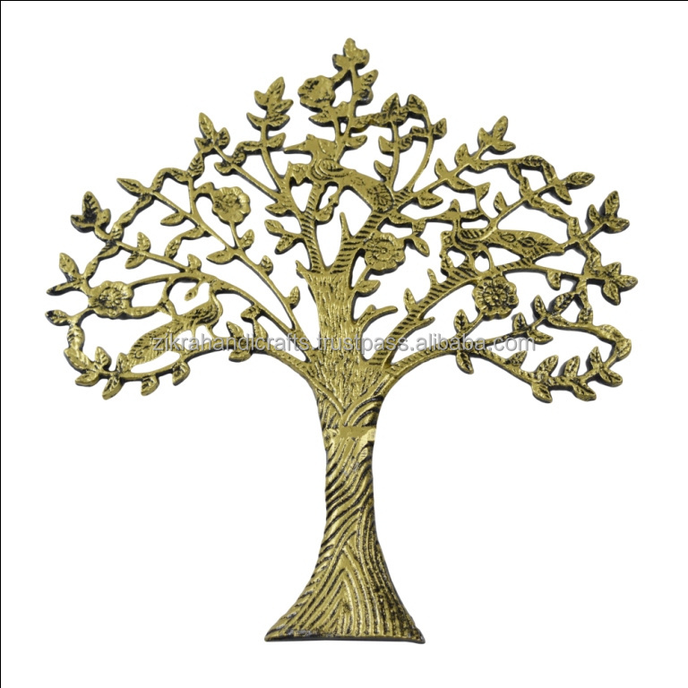 Hot Selling Wall Arts Design Complete Metallic New Copper Decorative Home Modern Theme Tree Shape Art Wall Decor