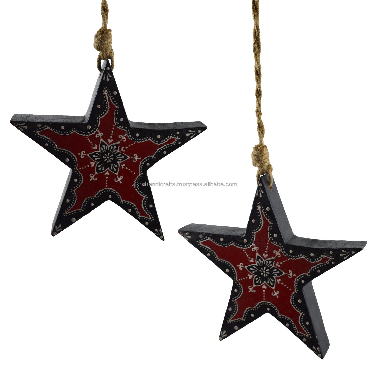 Wooden Star Ornaments Decor Best Indoor And Outdoor Antique Theme Design Natural Material Christmas Hanging Star Ornaments