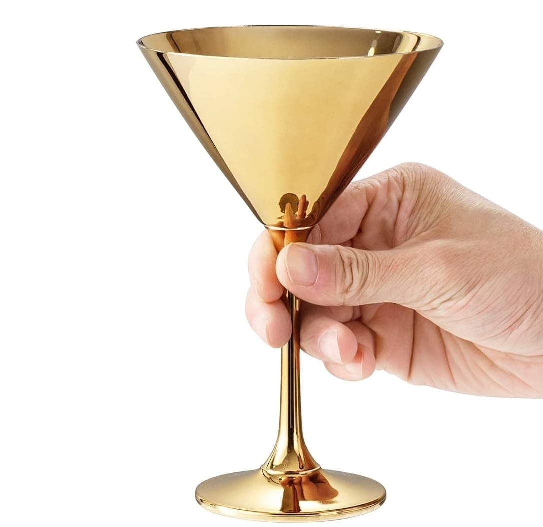 Latest Design Gold Plated Goblet Glass Wholesale And Supplier Modern Design Gold Finished Wine Goblet Creative Handmade