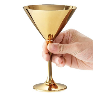 Latest Design Gold Plated Goblet Glass Wholesale And Supplier Modern Design Gold Finished Wine Goblet Creative Handmade