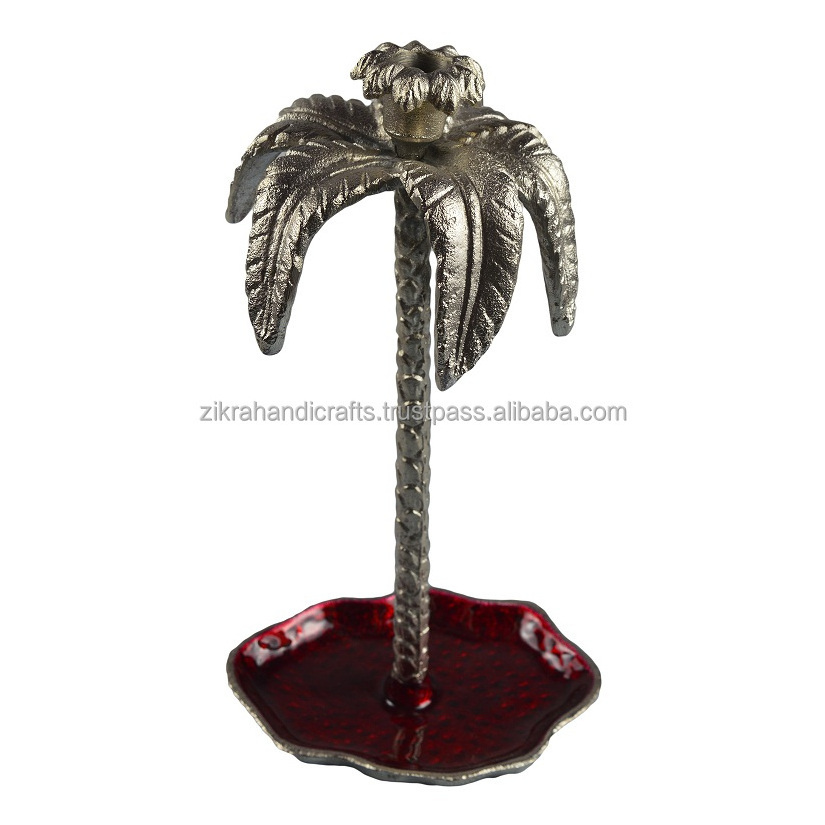 Palm Tree Candle Holder Multiple Finishing Design Metal Candle Stand Best For Home Villa Dinner And Wedding Design Decoration