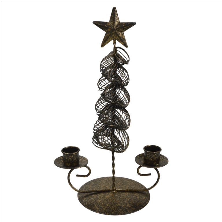 Vintage Candle Holder Christmas Tree Design Metal T-Light Holder In Multiple Finishing For Home Hotel Restaurant Wedding Design