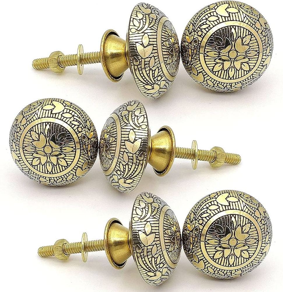 Antique door knobs hollow brass furniture decorative kitchen cabinet etching handle drawer pulls gold closet brass handle