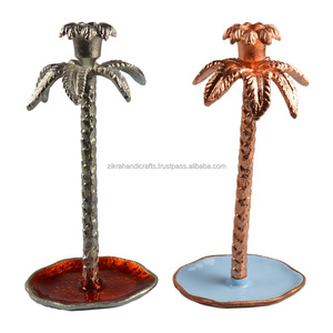 Palm Tree Candle Holder Multiple Finishing Design Metal Candle Stand Best For Home Villa Dinner And Wedding Design Decoration