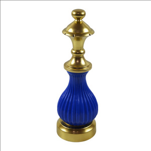 Blue Gold Chess Pieces Glass Metal Chess King Queen Knight Bishop Chess Pieces Table Game Custom Design And Size