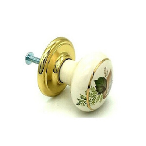 Floral Print Ceramic Door Knobs Shabby Chic Cupboard Drawer Pull Handles furniture cabinet handle kitchen knobs