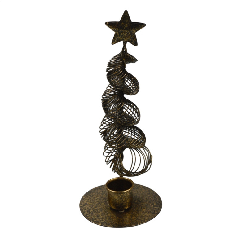 Vintage Candle Holder Christmas Tree Design Metal T-Light Holder In Multiple Finishing For Home Hotel Restaurant Wedding Design