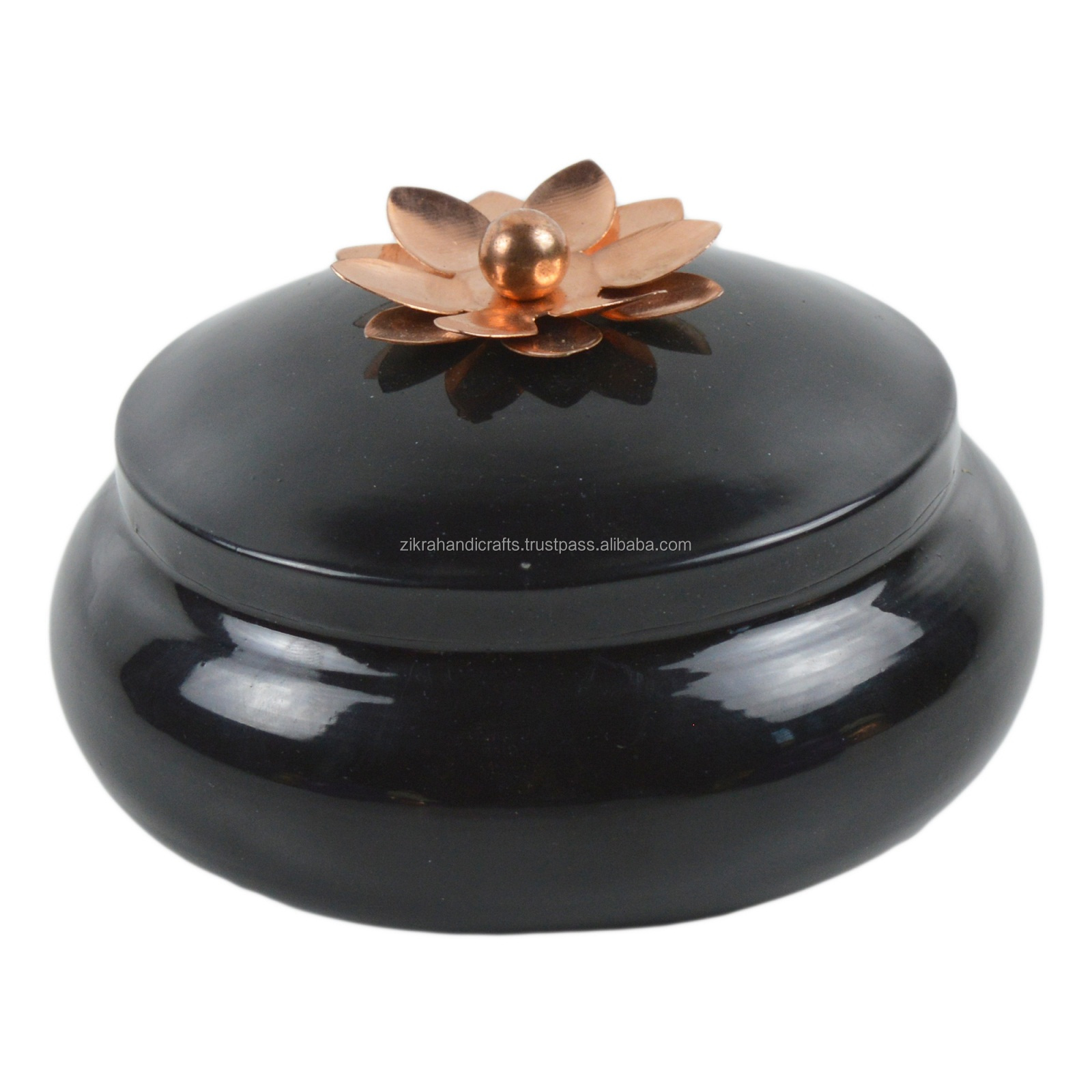 Shiny Black Jar Storage Metal Painted Ironic Dry Fruits Serving Candy Storage Bins Box & Containers