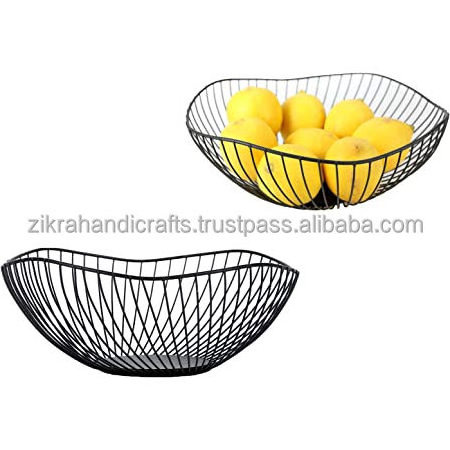 Copper Theme Fruit Basket Service Equipment Fruit Vegetable Storage Racks Display Basket for Supermarket Handmade Iron Metal