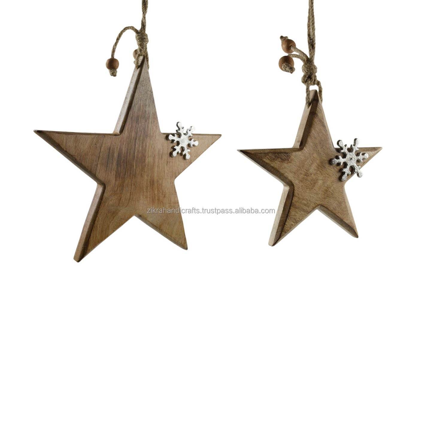 Wooden Star Ornaments Decor Best Indoor And Outdoor Antique Theme Design Natural Material Christmas Hanging Star Ornaments