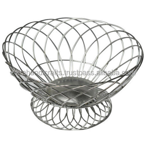 Copper Theme Fruit Basket Service Equipment Fruit Vegetable Storage Racks Display Basket for Supermarket Handmade Iron Metal