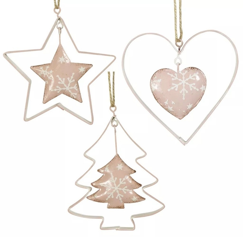 Top On Demand Christmas Tree Decoration Metal Hanging Star/Heart Ornament Hanging Decor Made In India