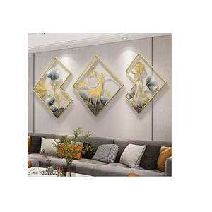 highly decorated classic architecture wall art metal Gold powder coated luxurious interior decor for hotels restaurants bedroom