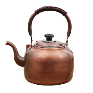 100% hammered copper tea serving kettle for tea supplies tea copper pot matte polished for customized sale