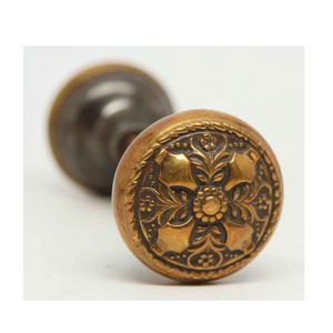 Antique door knobs brass furniture decorative kitchen cabinet etching handle drawer pulls gold closet brass handle