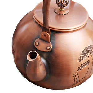 2023 Top Seller Shiny Copper Kettle for Warming Water Tea & Coffee Simple Tea Pot Copper Tea Kettle Kitchen and Table Top