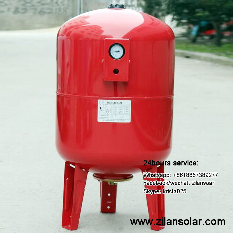 100~2000liters solar boiler expansion tank with pressure gage and air release valve