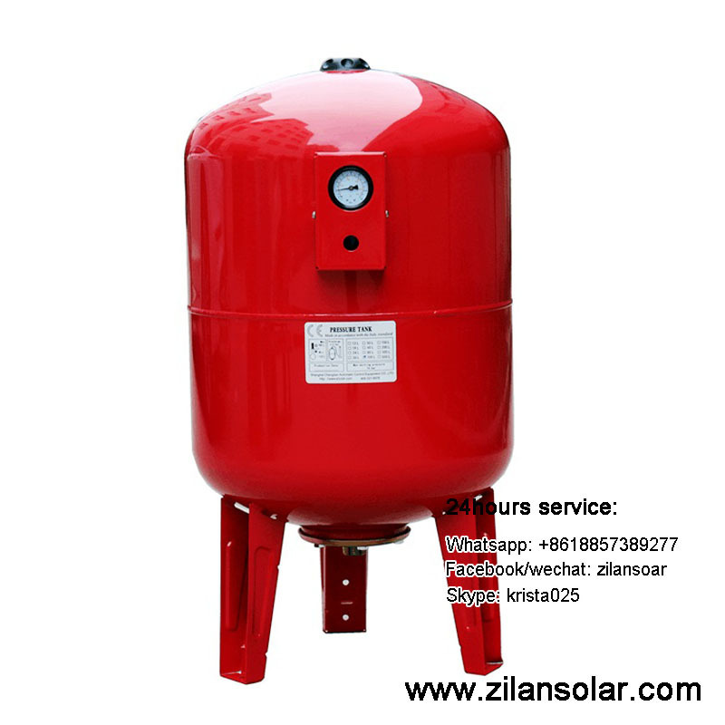 100~2000liters solar boiler expansion tank with pressure gage and air release valve