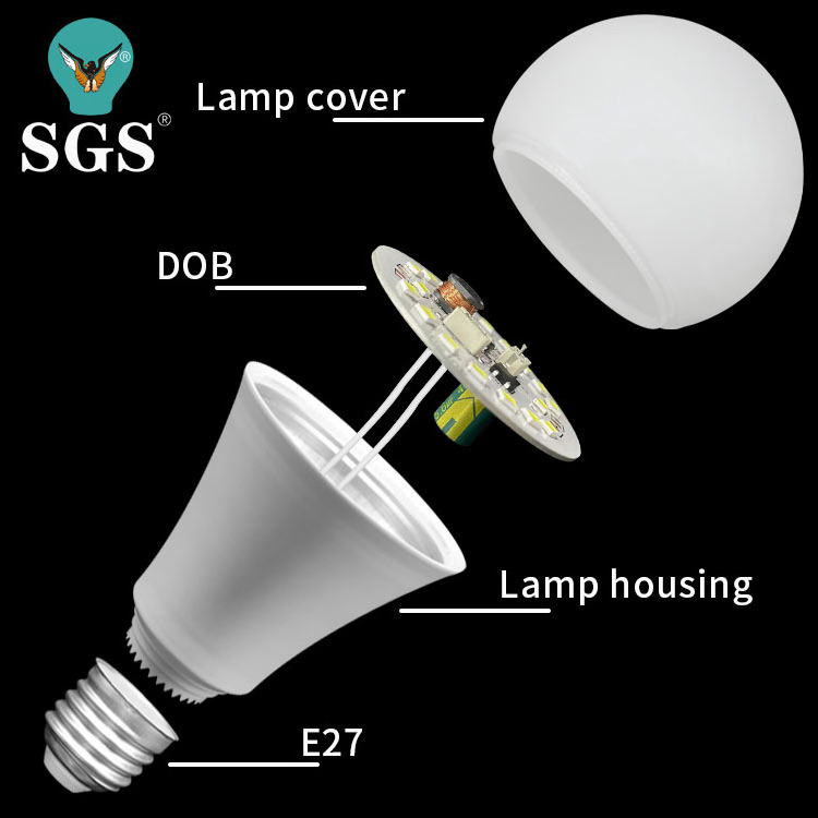 High Quality Durable White Bulb Energy Saving Material Aluminum Abs Dob Led Light Bulb