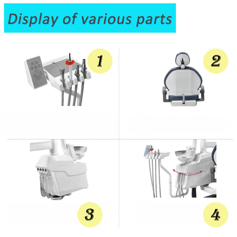 high quality full set equipment luxury leather medical foot control  ergonomic  Dental operating bed Integrated Dental Unit